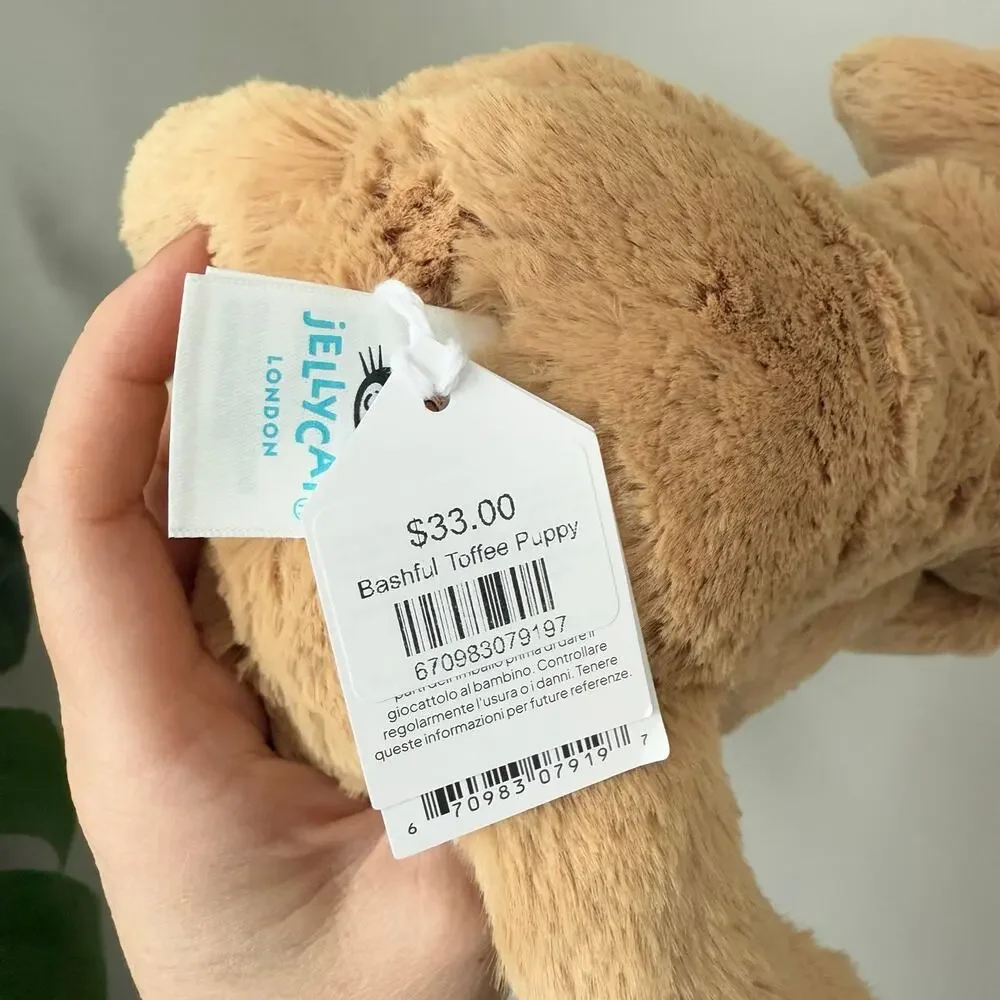 AUTHENTIC Jellycat Bashful Toffee Puppy Medium NWT - Fast Shipping! - Picture 10 of 10